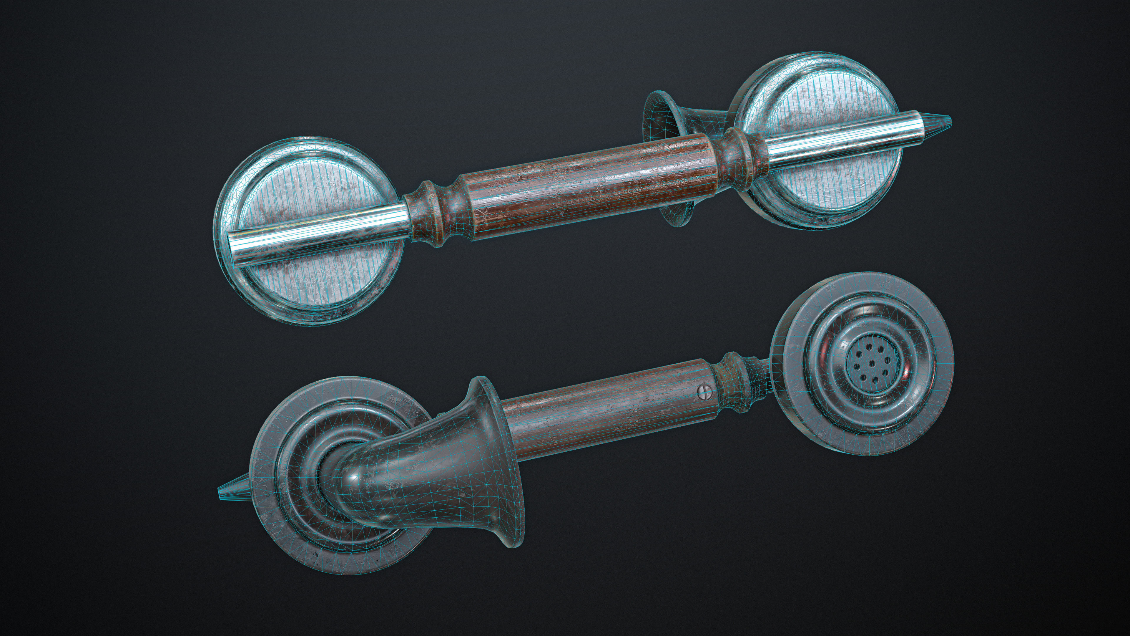 Old Vintage Phone Low-poly Game-Ready PBR Low-poly 3D model_10