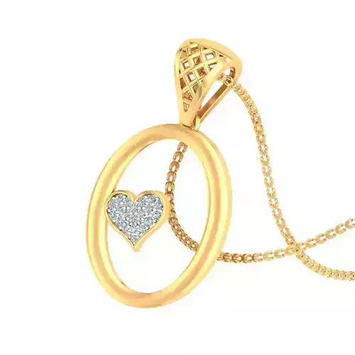 O Alphabet Pendant O Heart Pendant 3D print model