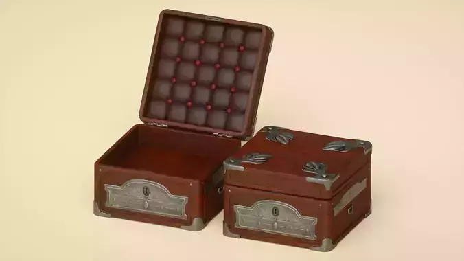 box treasure chest Low-poly 3D model