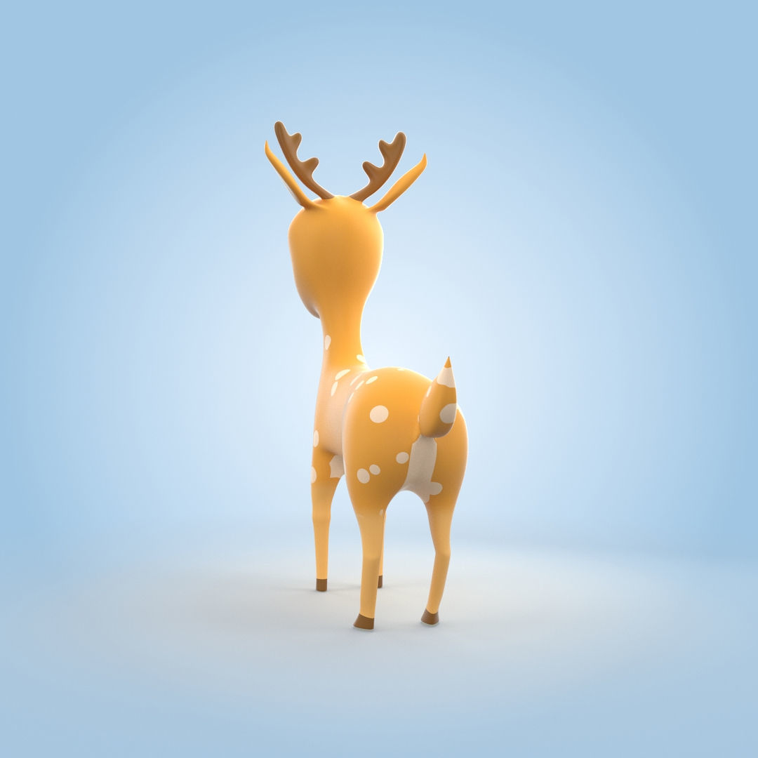 Cartoon Deer 3D model_2
