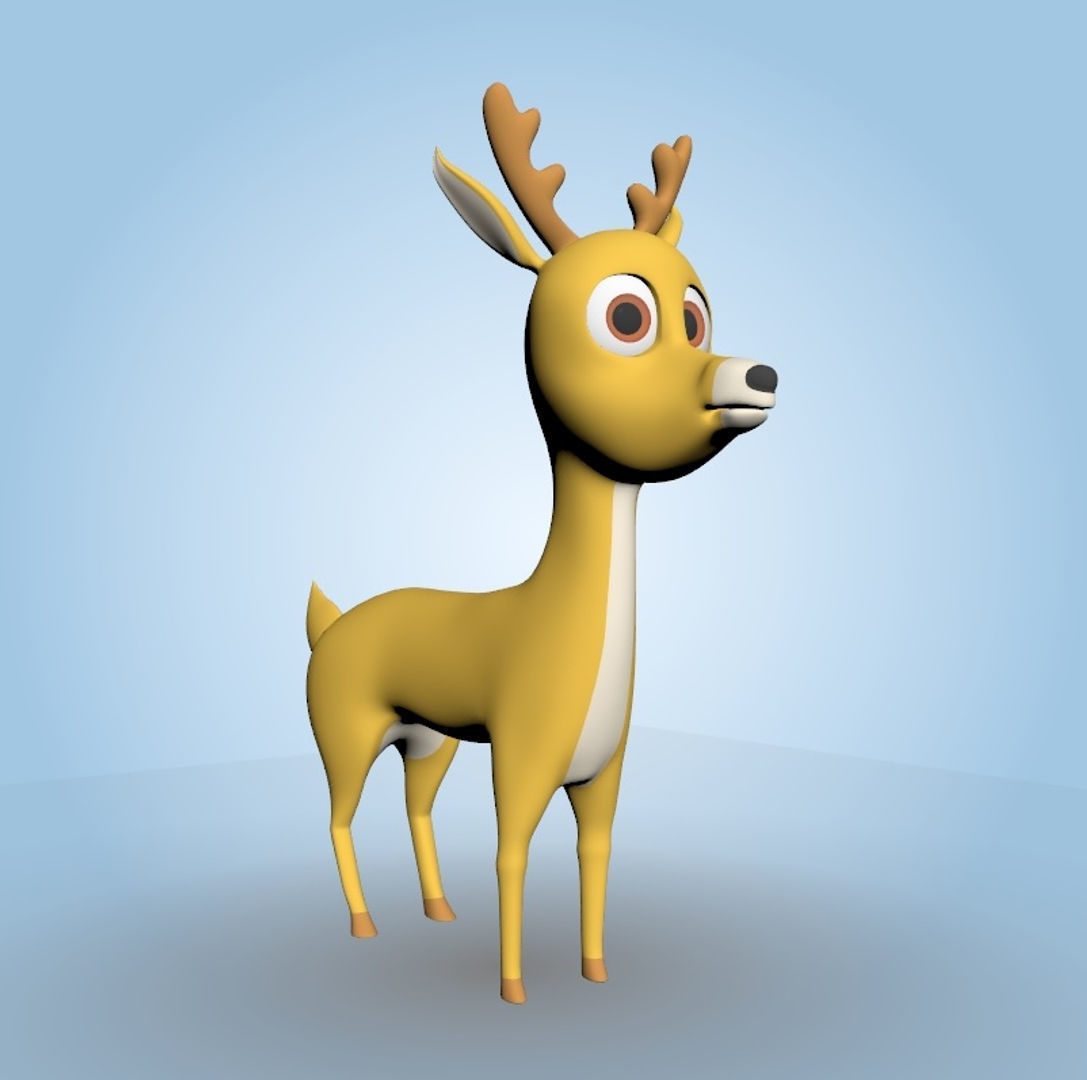 Cartoon Deer 3D model_4