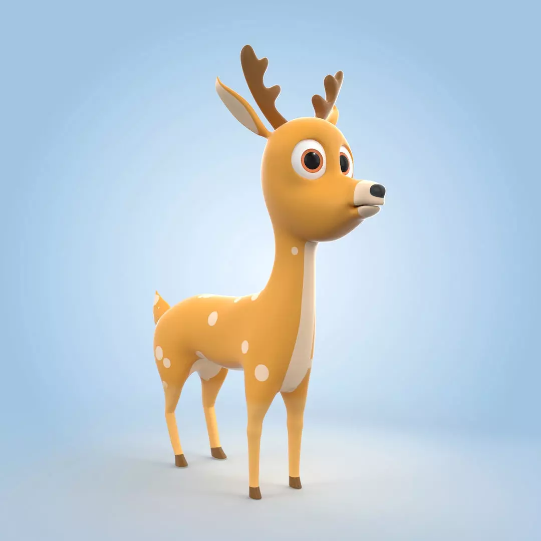 Cartoon Deer 3D model_0