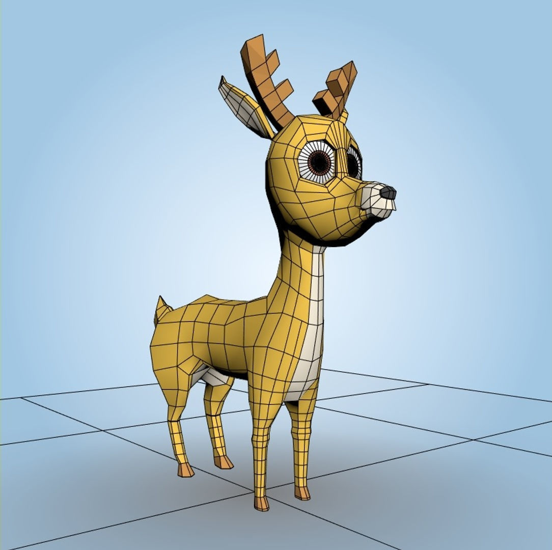 Cartoon Deer 3D model_5