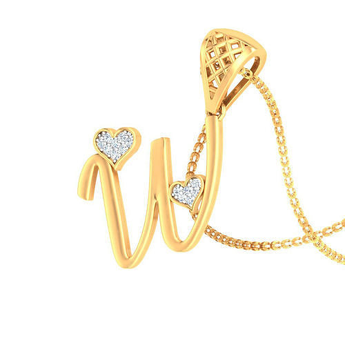 W Alphabet Pendant W Heart Pendant 3D print model