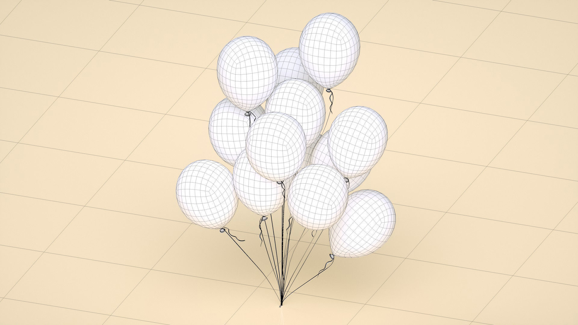 balloon toy balloon  Low-poly 3D model_1