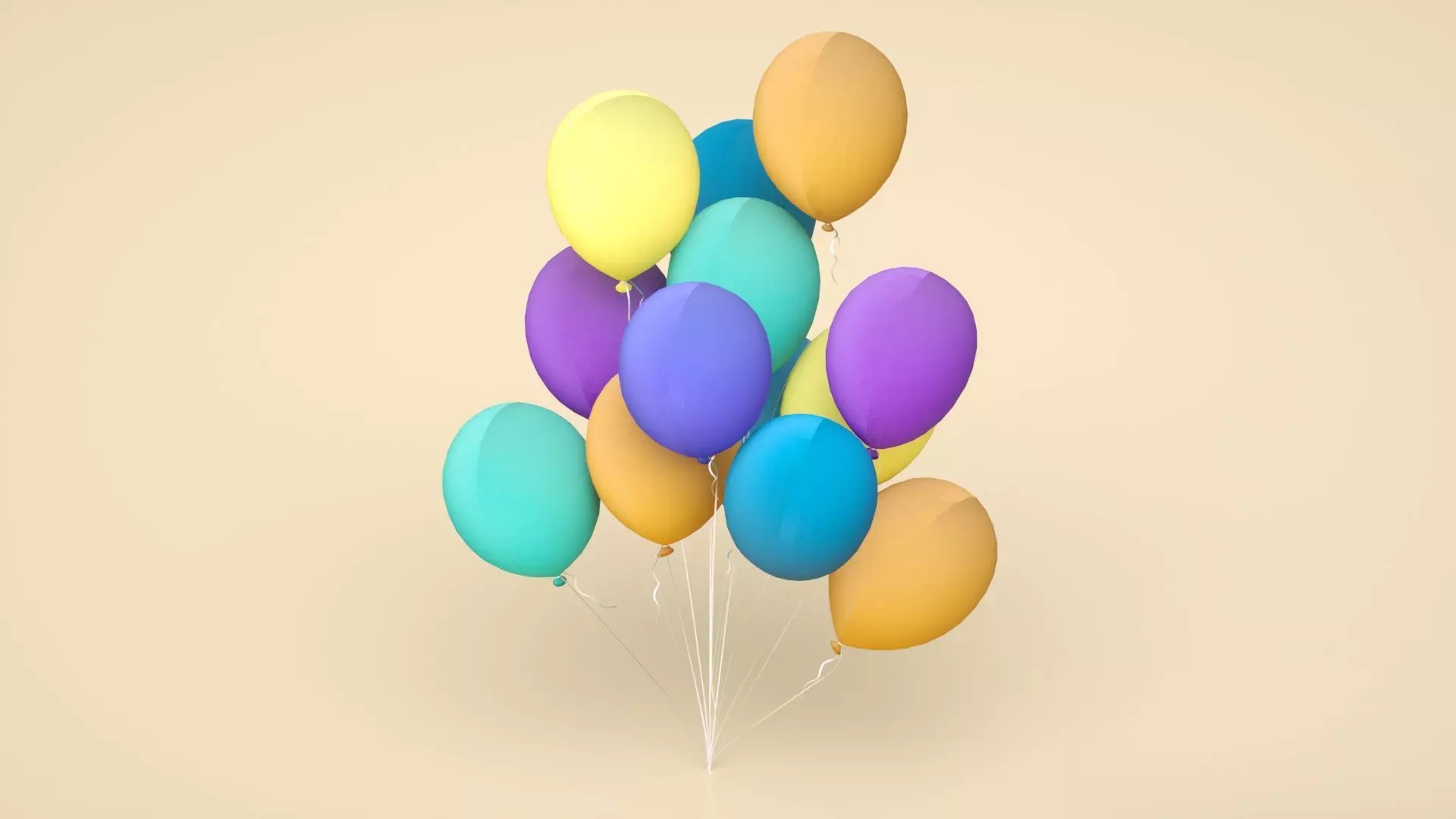 balloon toy balloon  Low-poly 3D model_0