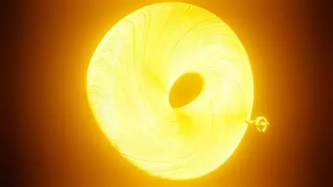 Spaceship heading for a black hole