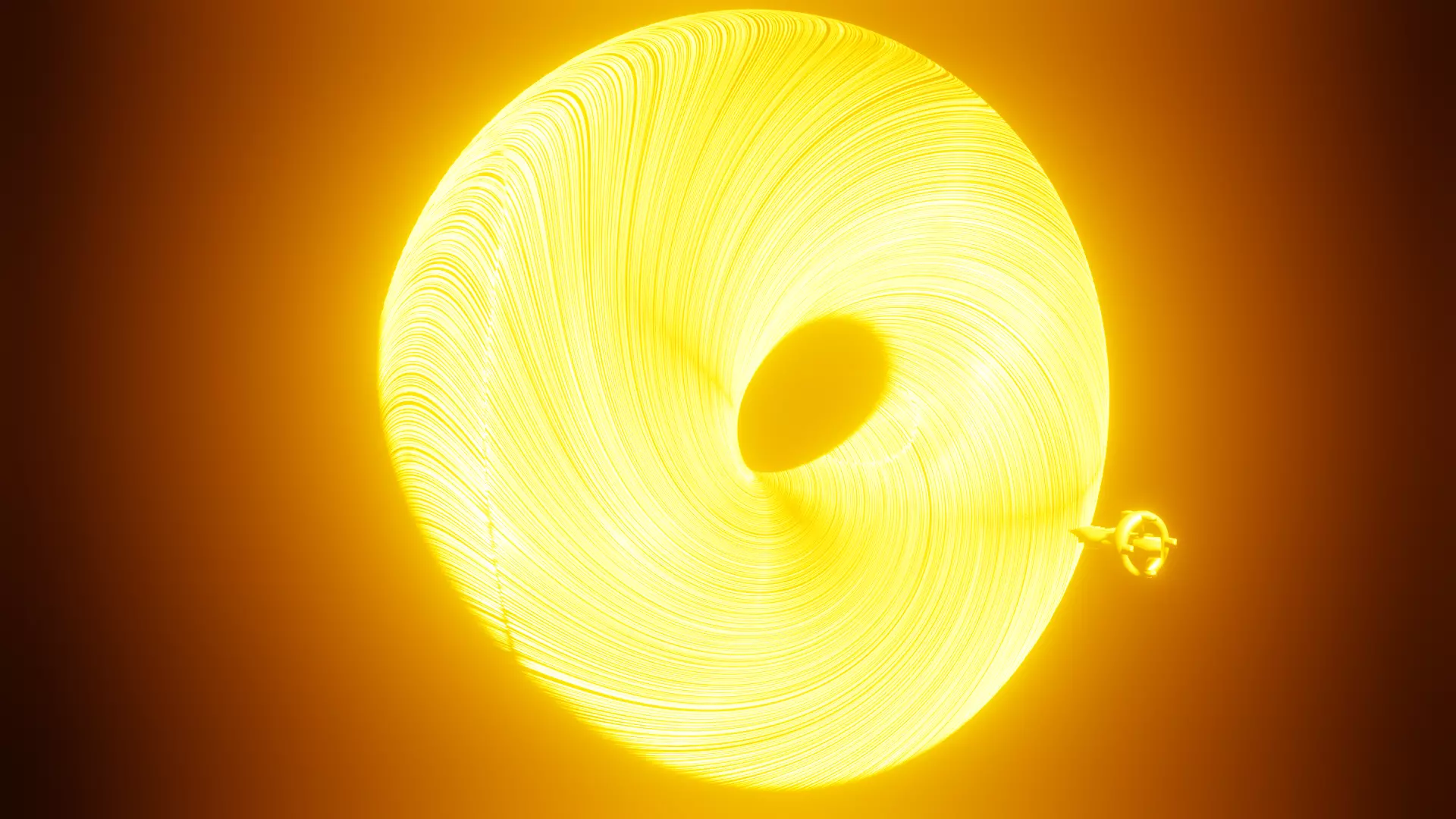 Spaceship heading for a black hole Free 3D model_0