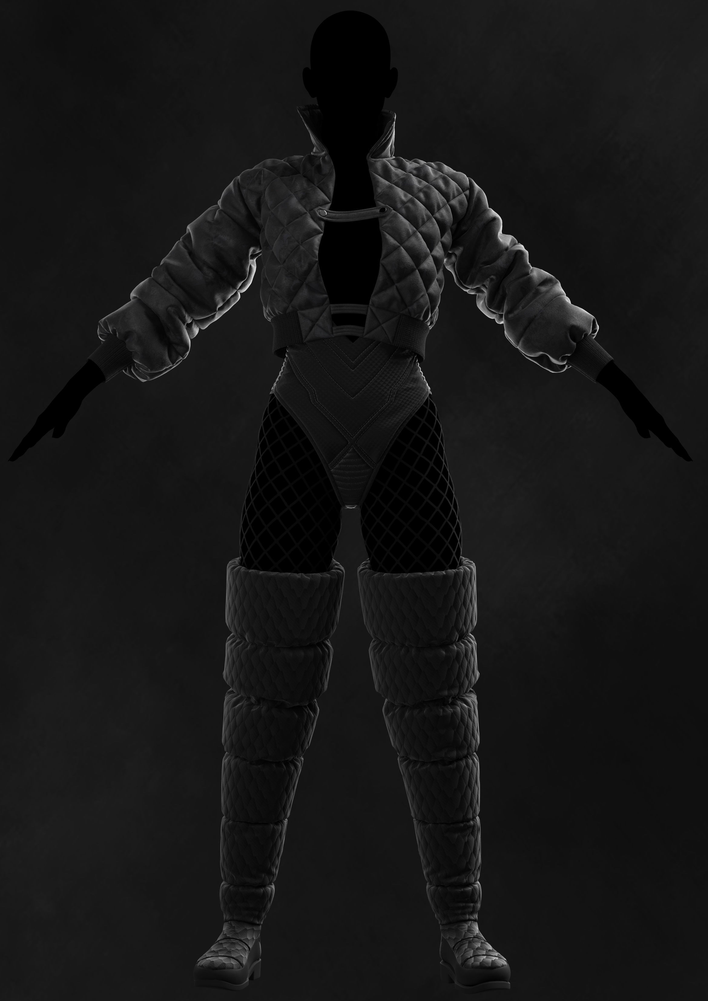 Female Streetwear 3  3D model_2