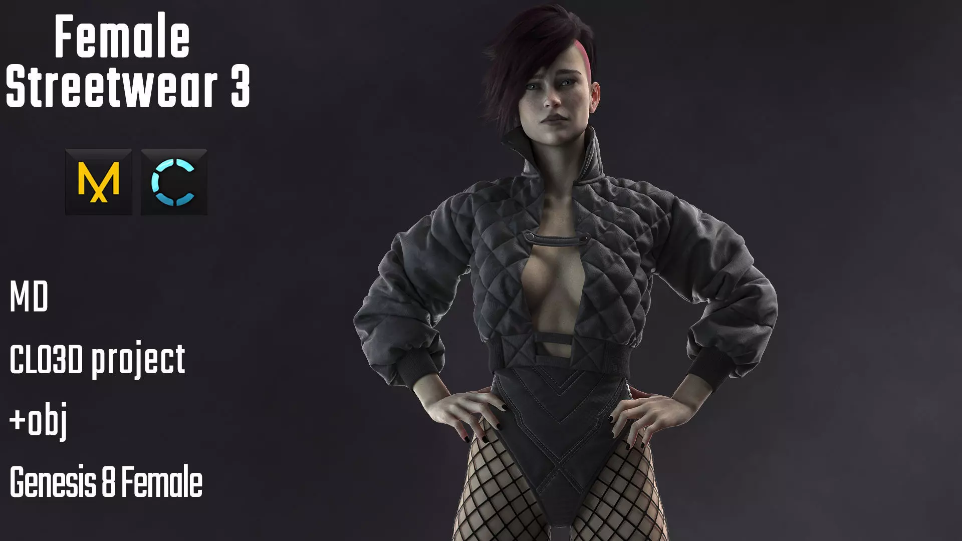 Female Streetwear 3  3D model_0