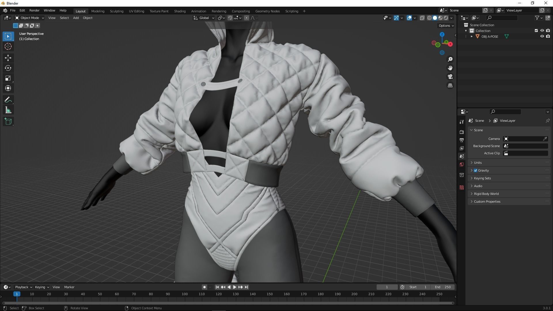 Female Streetwear 3  3D model_7