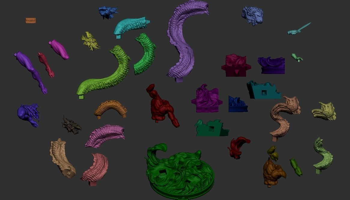 Hercules 3D Print statue with dragon 3D print model_13