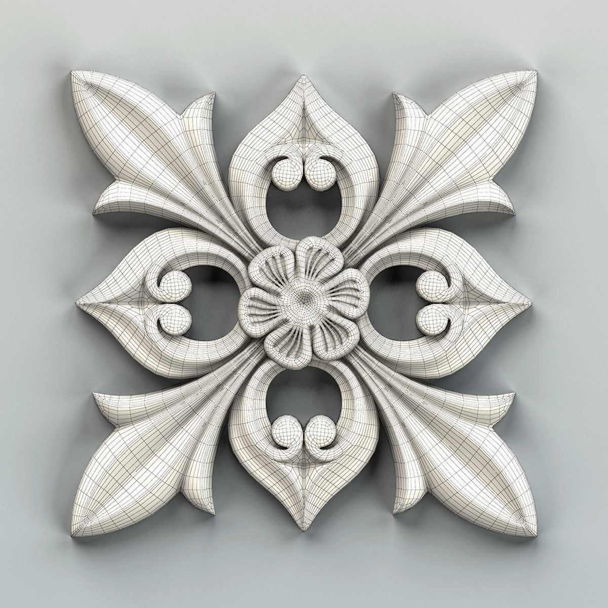 Square rosette 020 3D model_5
