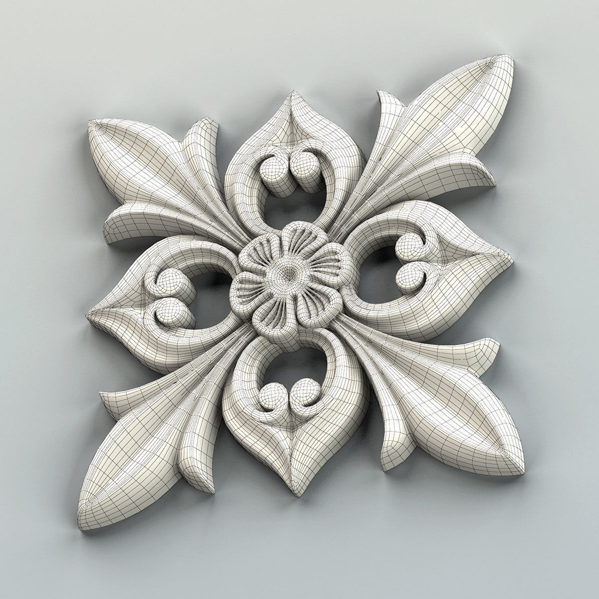 Square rosette 020 3D model_7