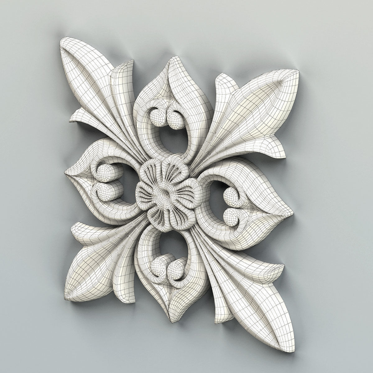 Square rosette 020 3D model_6