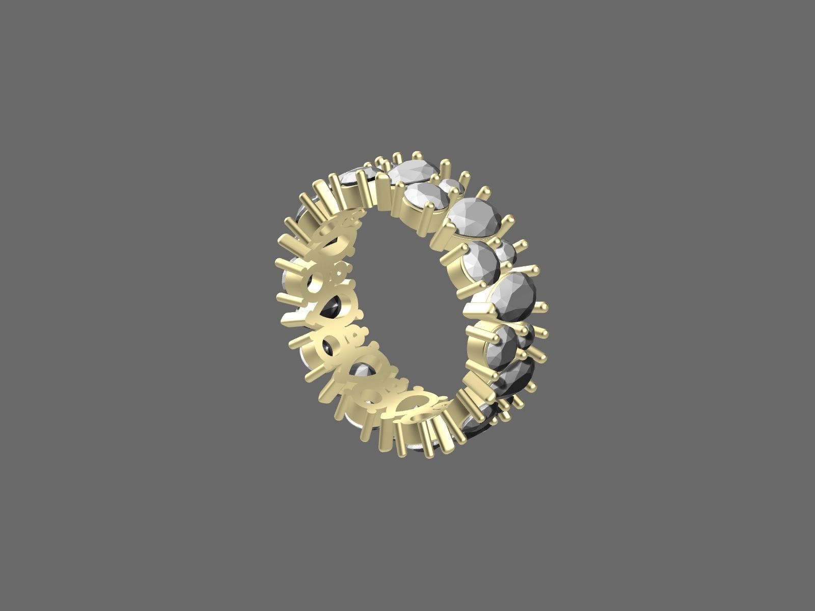 Pear and Round Eternity Ring in 17 sizes 3D print model_8