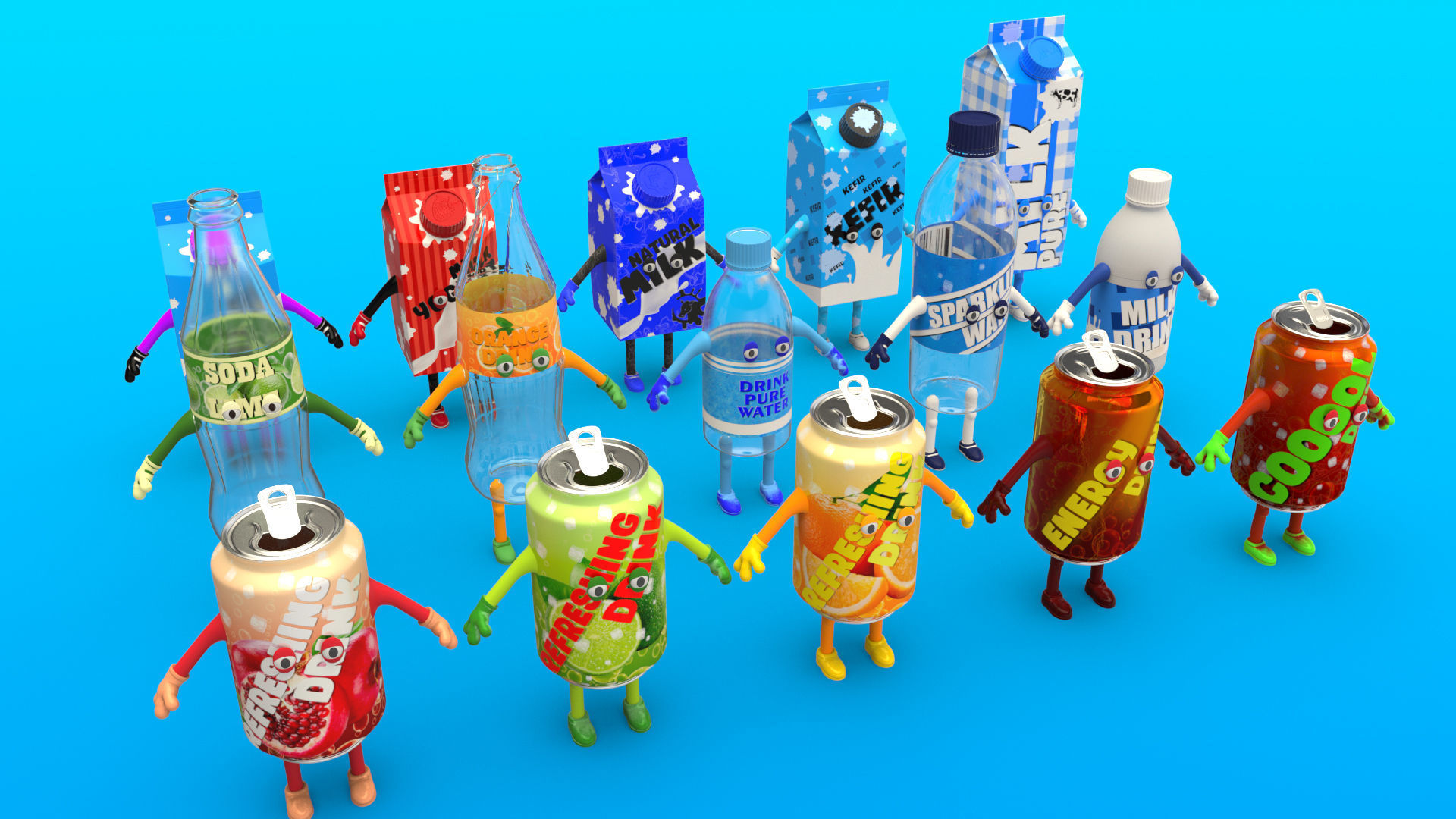Cartoon Characters Collection 3D model_10