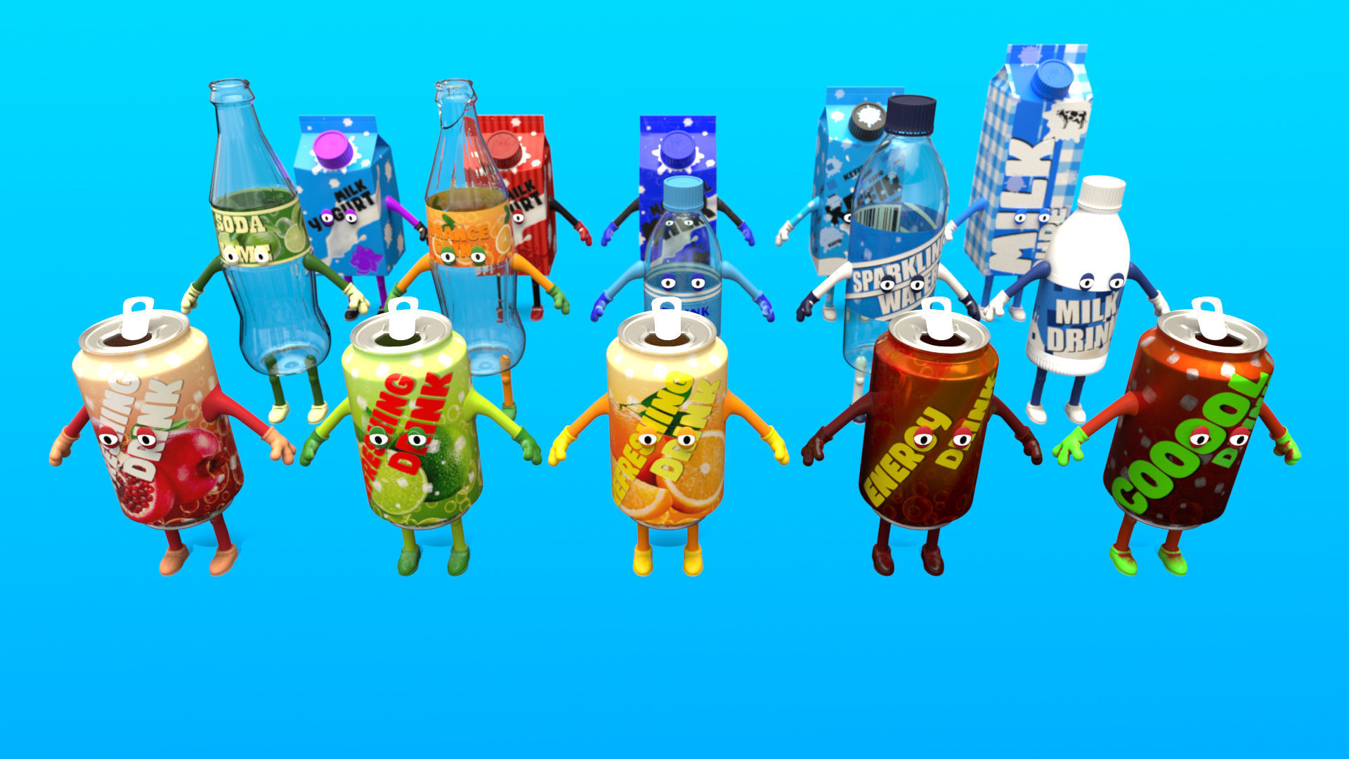 Cartoon Characters Collection 3D model_7