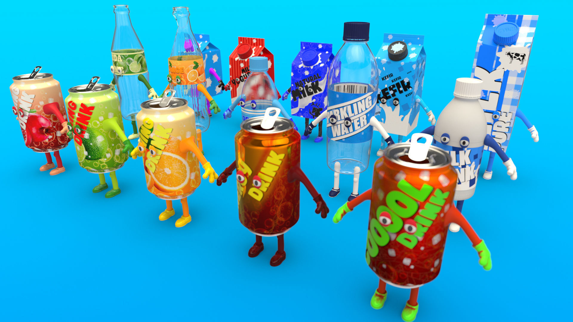 Cartoon Characters Collection 3D model_19