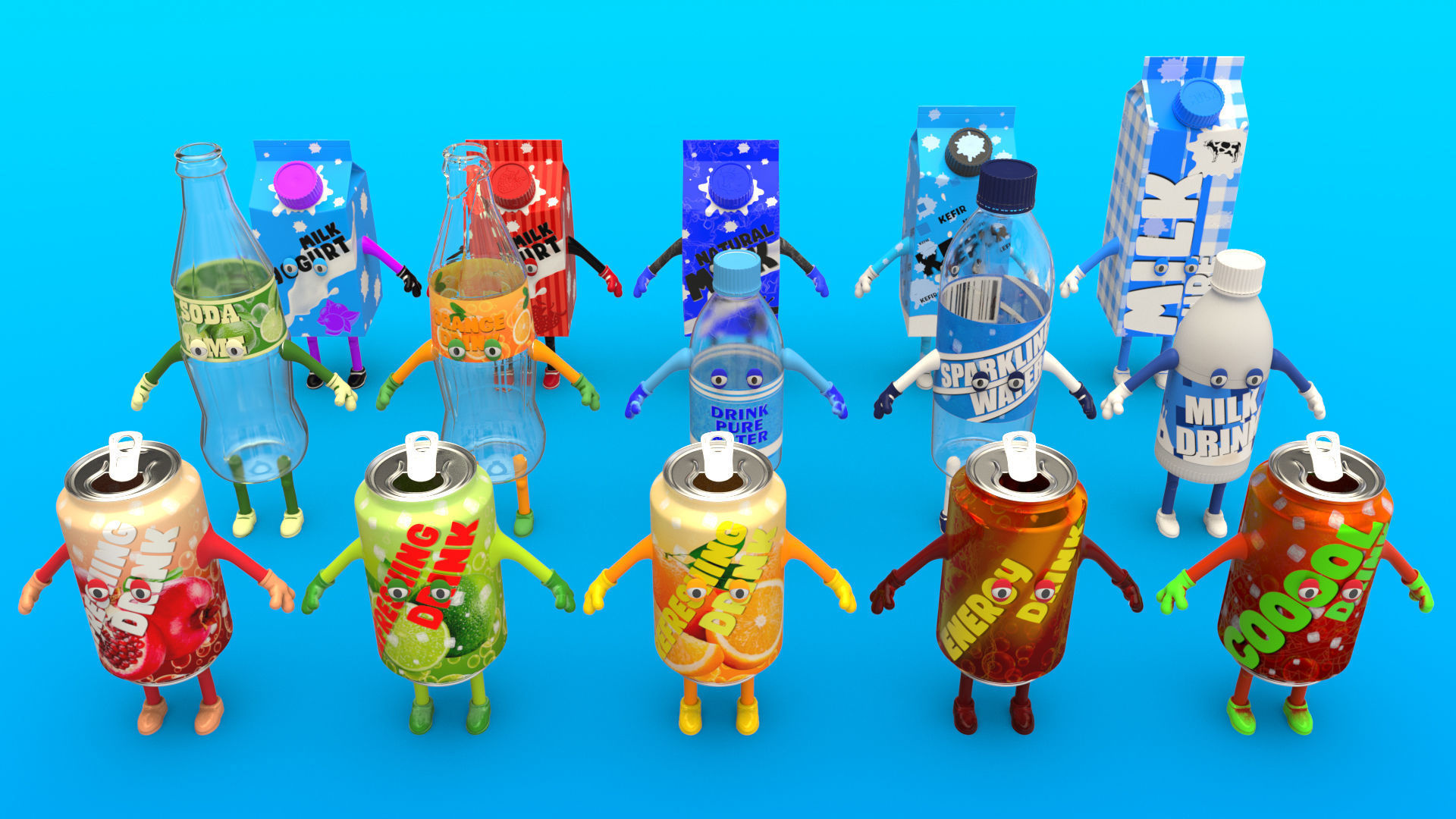 Cartoon Characters Collection 3D model_12