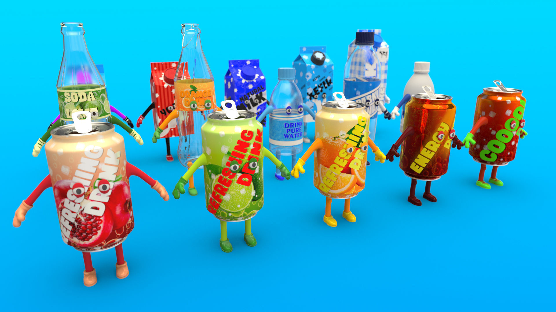 Cartoon Characters Collection 3D model_14