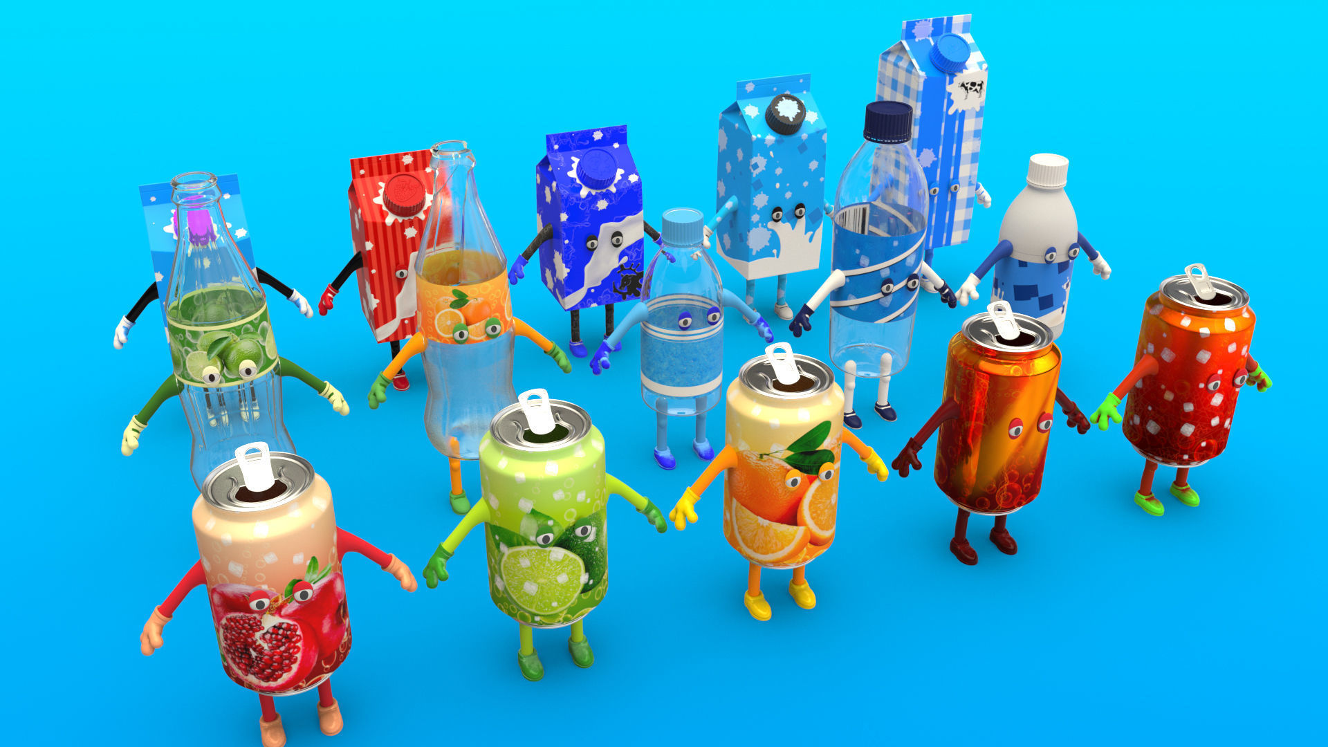Cartoon Characters Collection 3D model_6