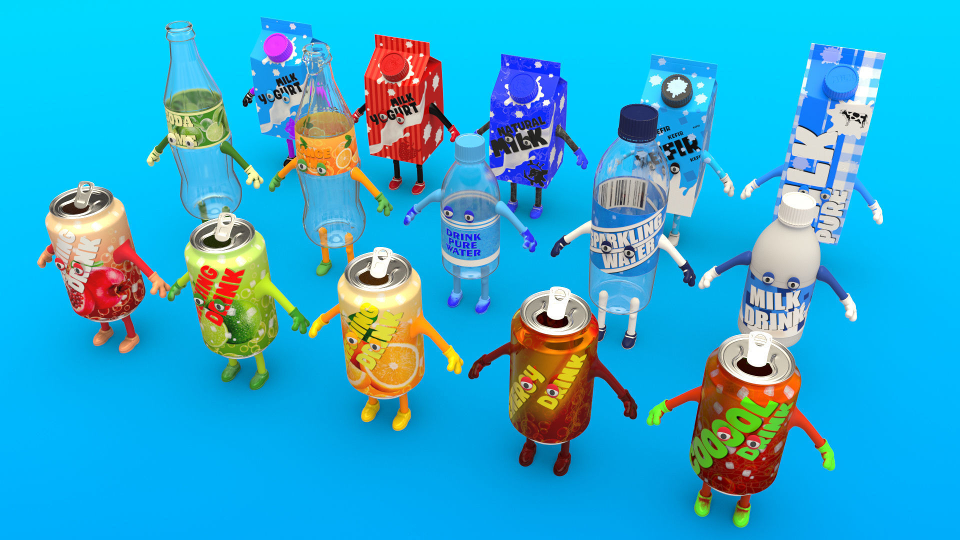 Cartoon Characters Collection 3D model_3