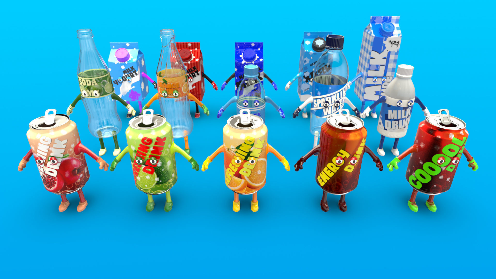 Cartoon Characters Collection 3D model_5