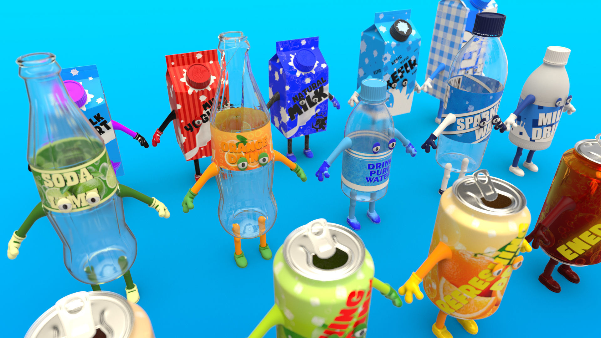 Cartoon Characters Collection 3D model_8