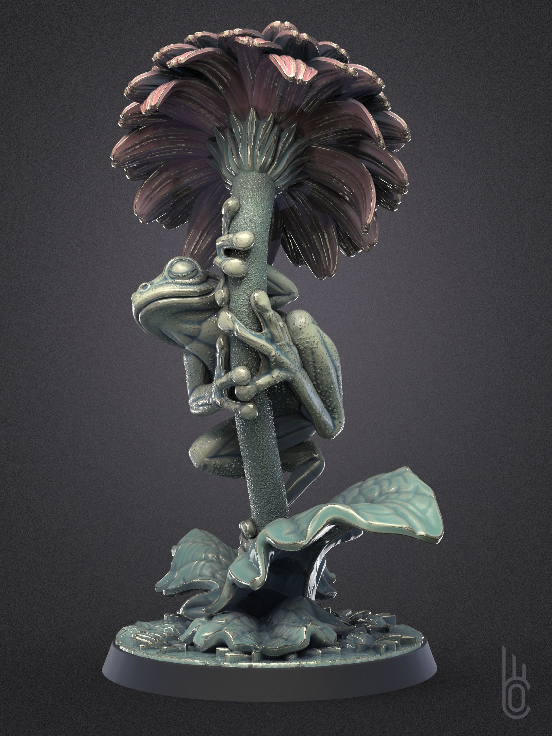 Frog Romantic 3D print model_3