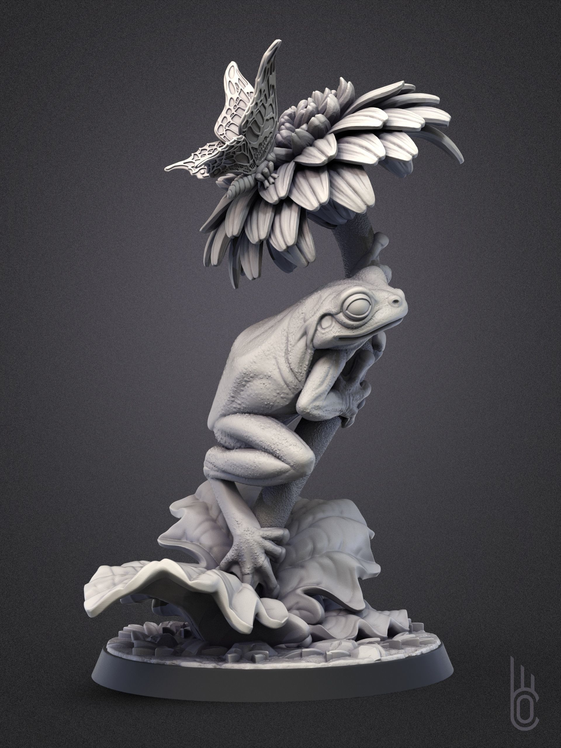 Frog Romantic 3D print model_9
