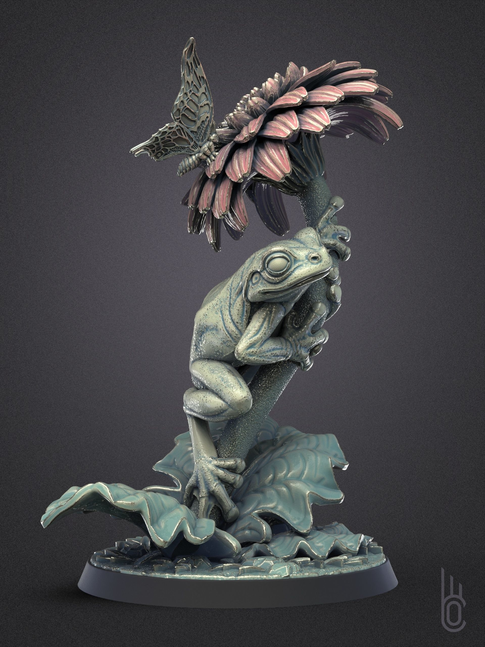 Frog Romantic 3D print model_2