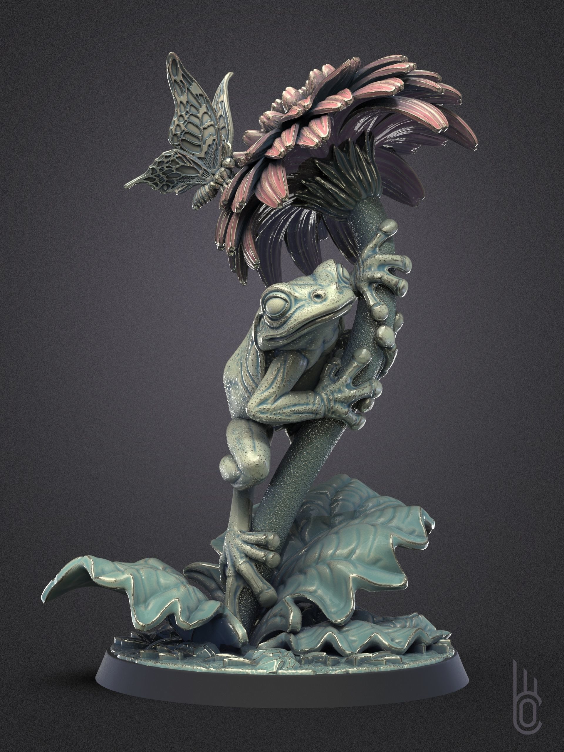 Frog Romantic 3D print model_4