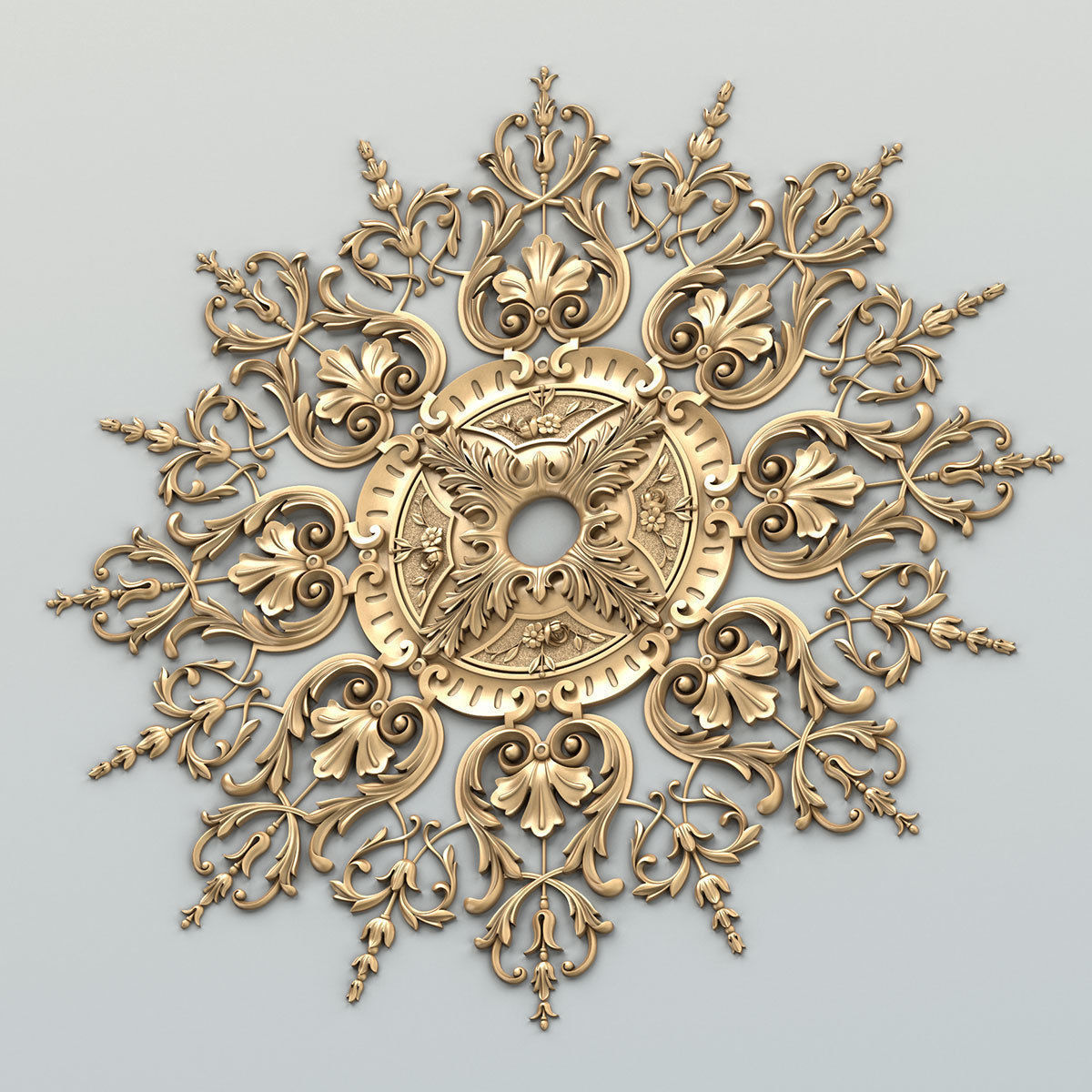Round rosette 043 3D model_4