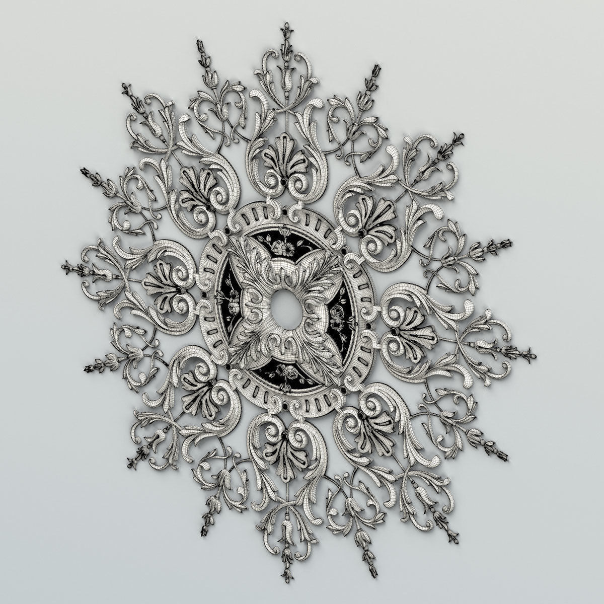 Round rosette 043 3D model_6