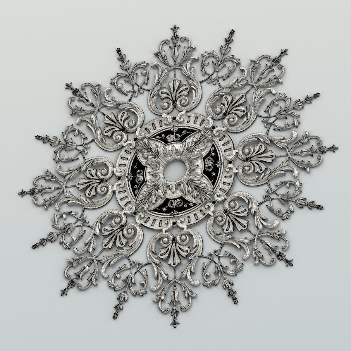 Round rosette 043 3D model_7