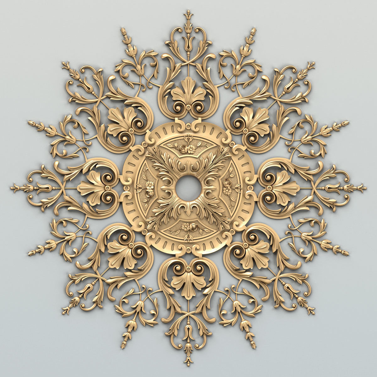 Round rosette 043 3D model_1