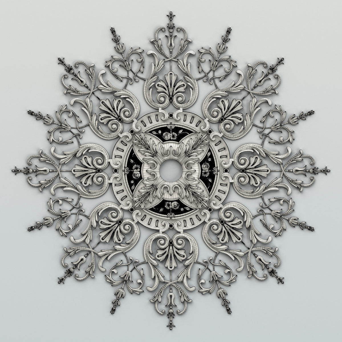 Round rosette 043 3D model_5