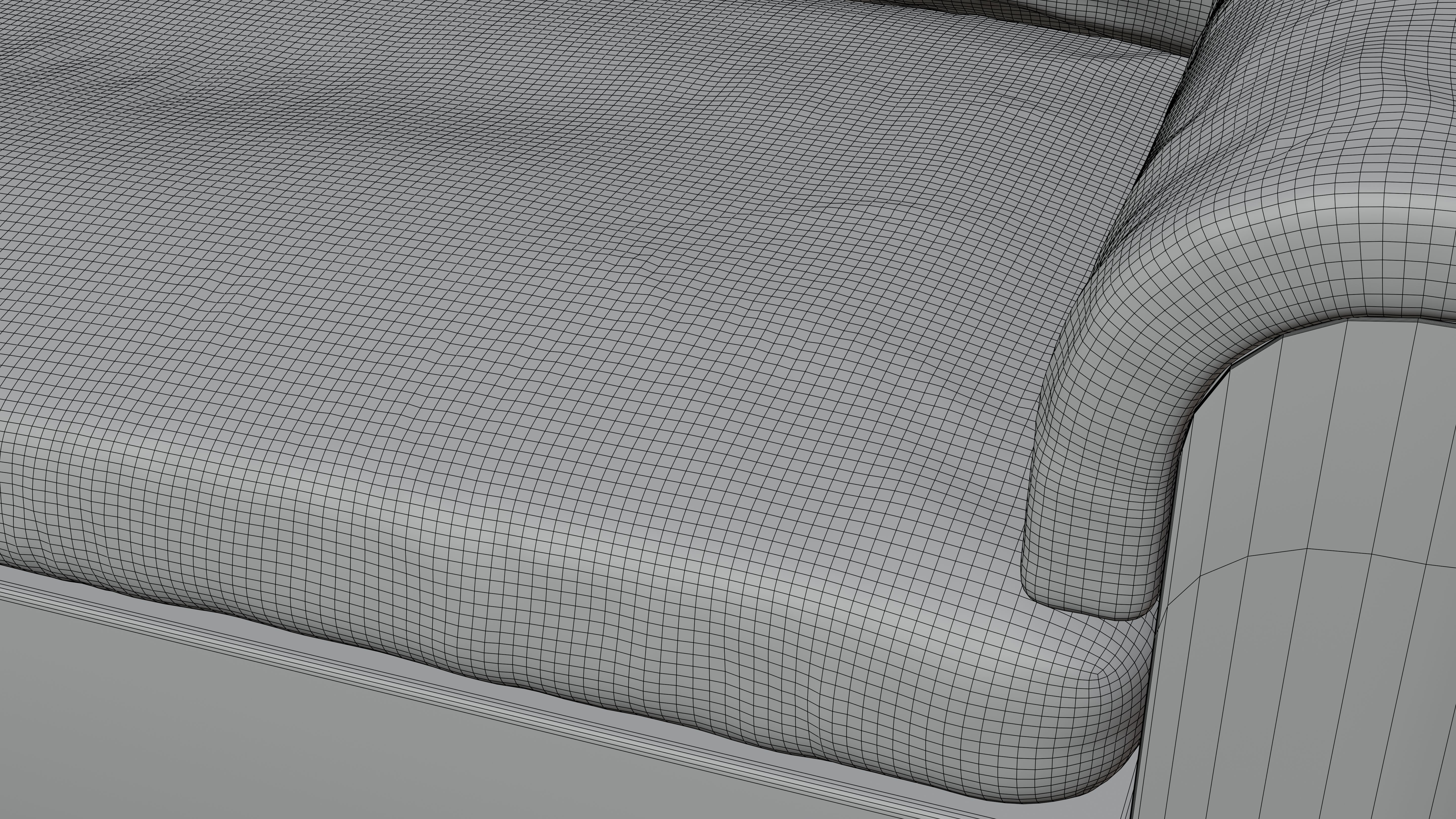 Large red corner sofa with leather cushions and wood base 3D model_20