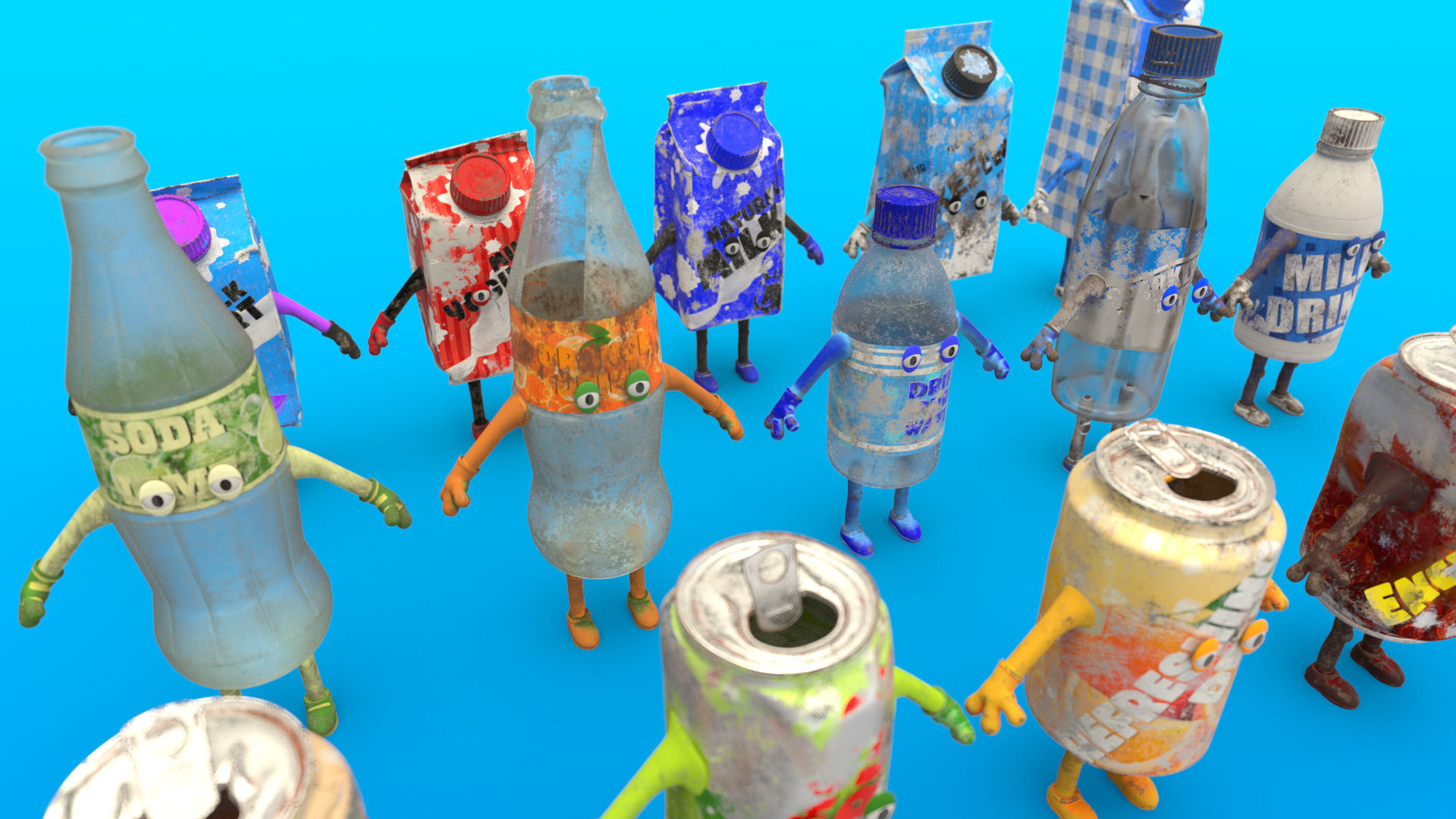 Cartoon Characters Dirt 3D model_20