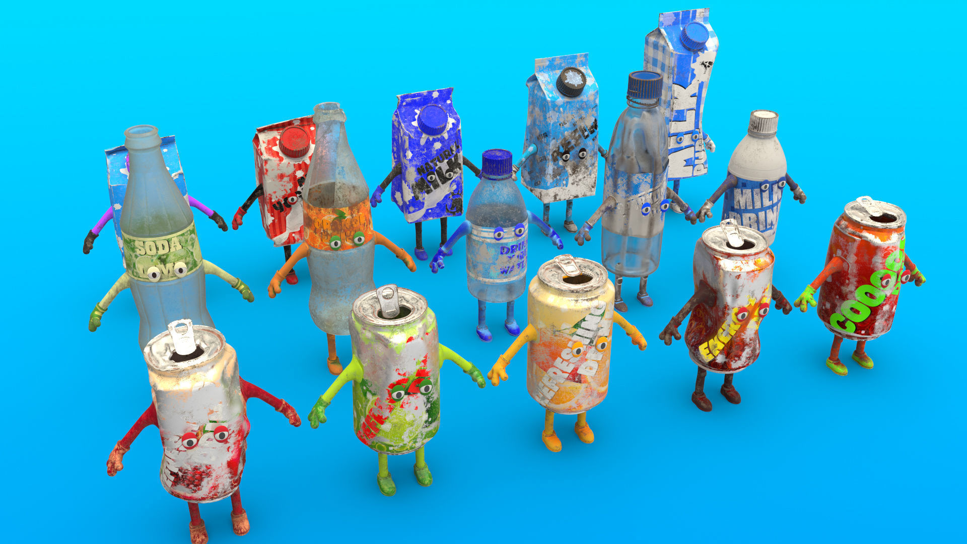 Cartoon Characters Dirt 3D model_15