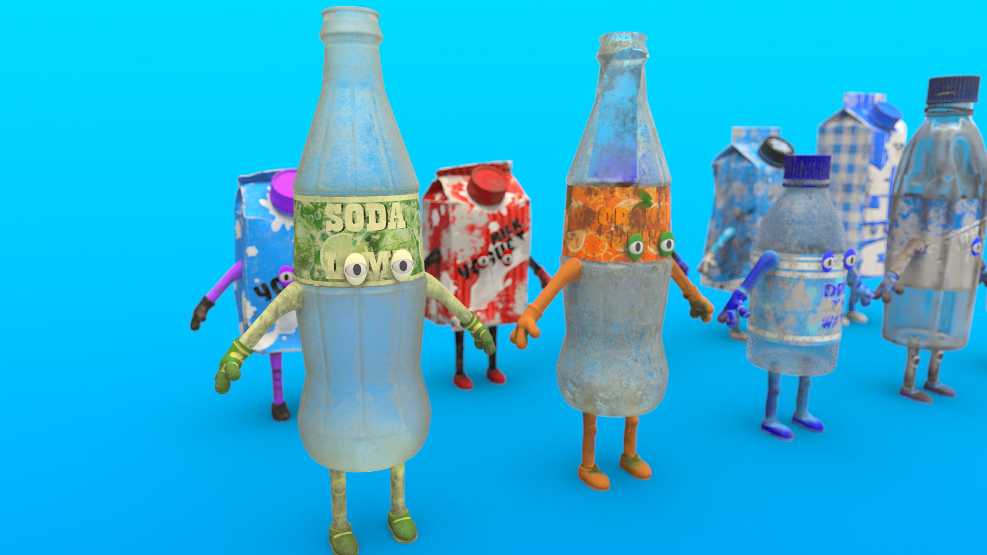 Cartoon Characters Dirt 3D model_9