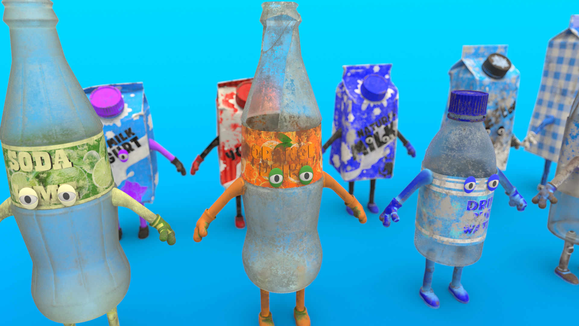 Cartoon Characters Dirt 3D model_10