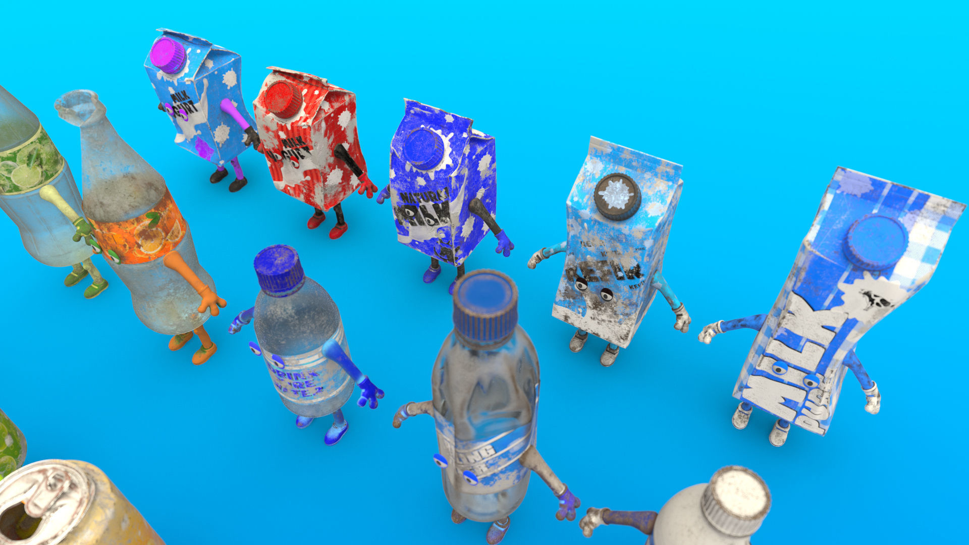 Cartoon Characters Dirt 3D model_4