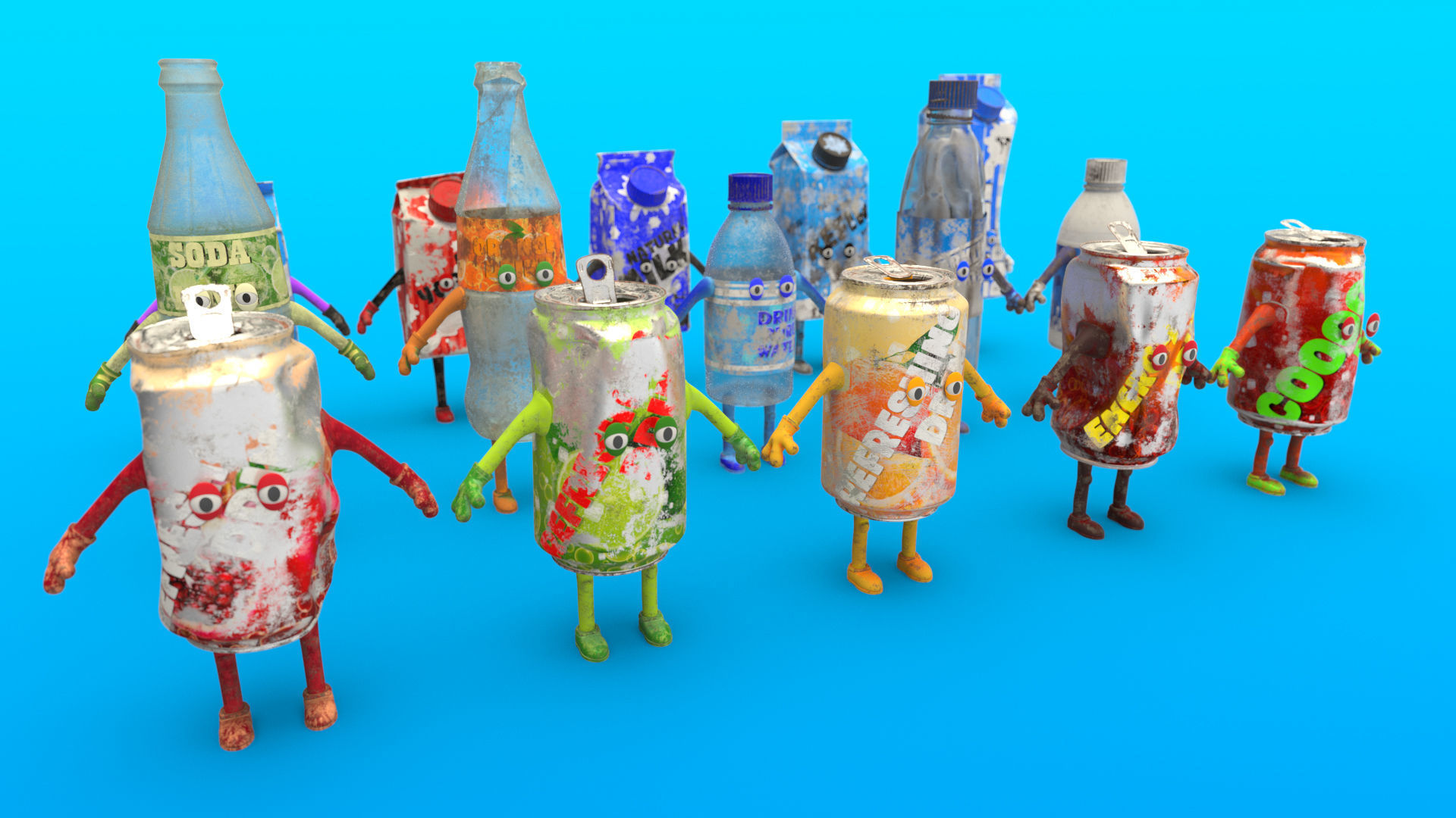 Cartoon Characters Dirt 3D model_3