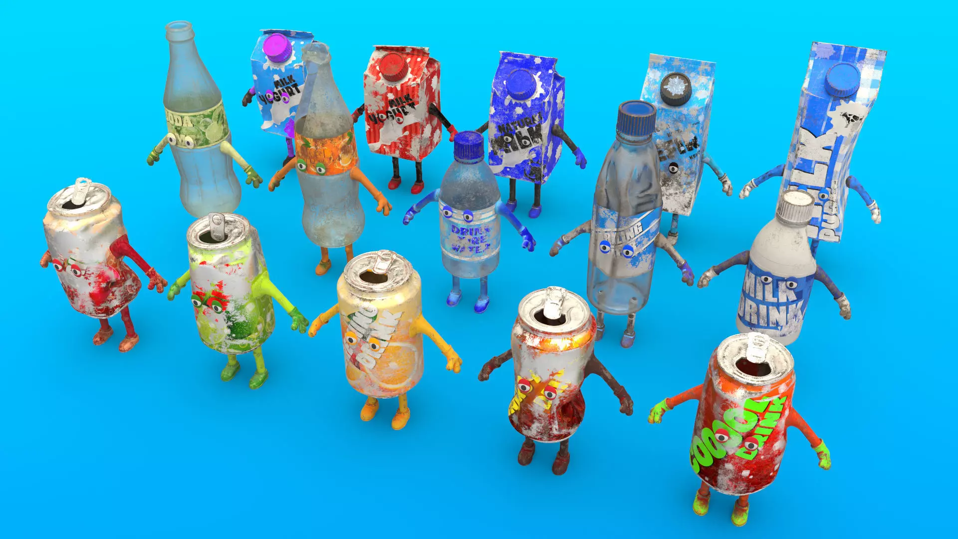 Cartoon Characters Dirt 3D model_0