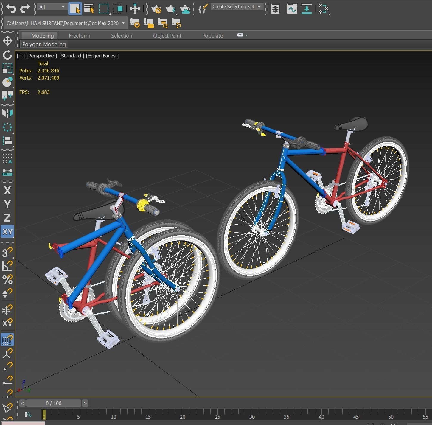 MOUNTAIN FOLDING FLIP BIKE FOLDABLE MTB BICYCLE 3D model_10