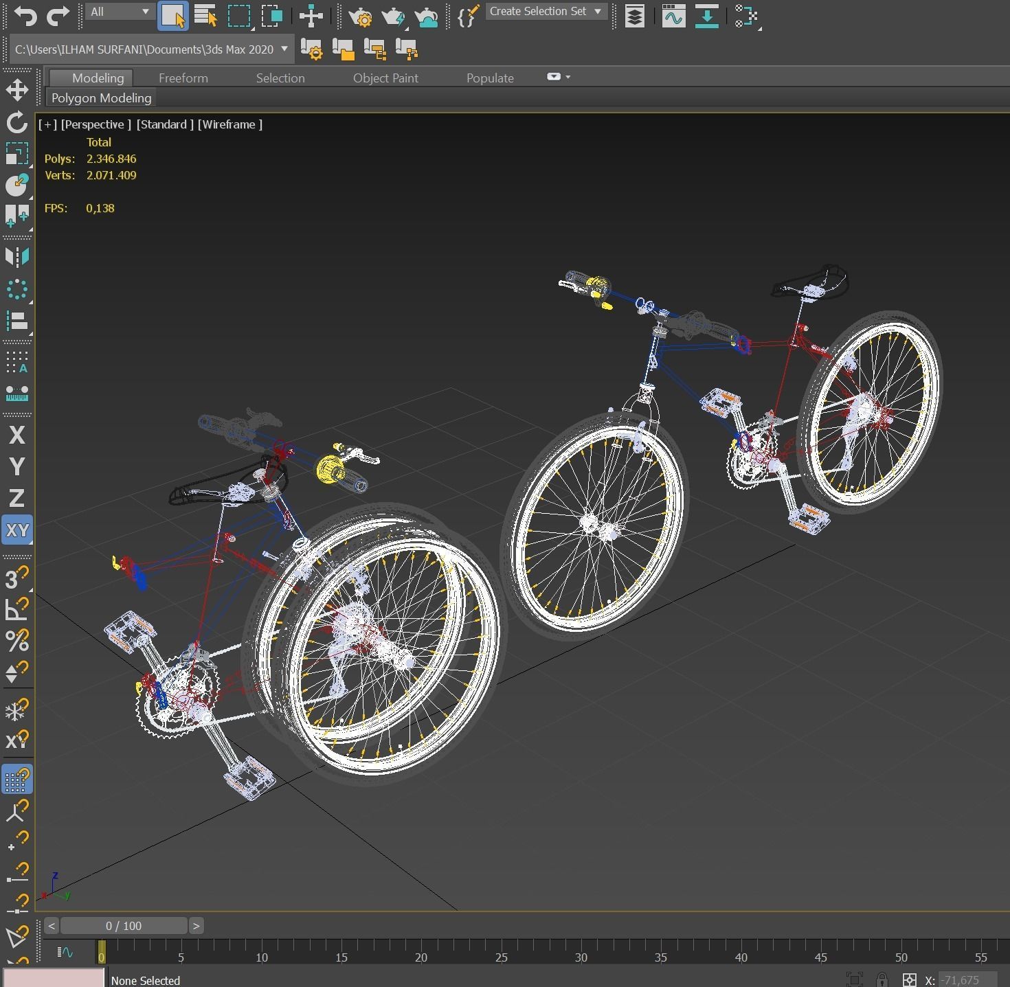 MOUNTAIN FOLDING FLIP BIKE FOLDABLE MTB BICYCLE 3D model_11
