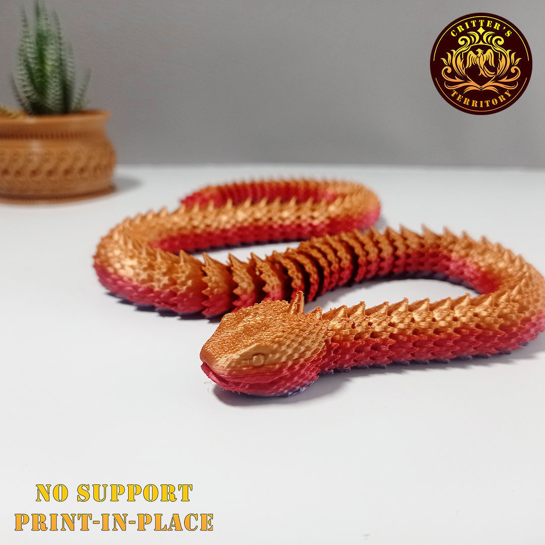 ARTICULATED SPIKY VIPER SNAKE 3D print model_5