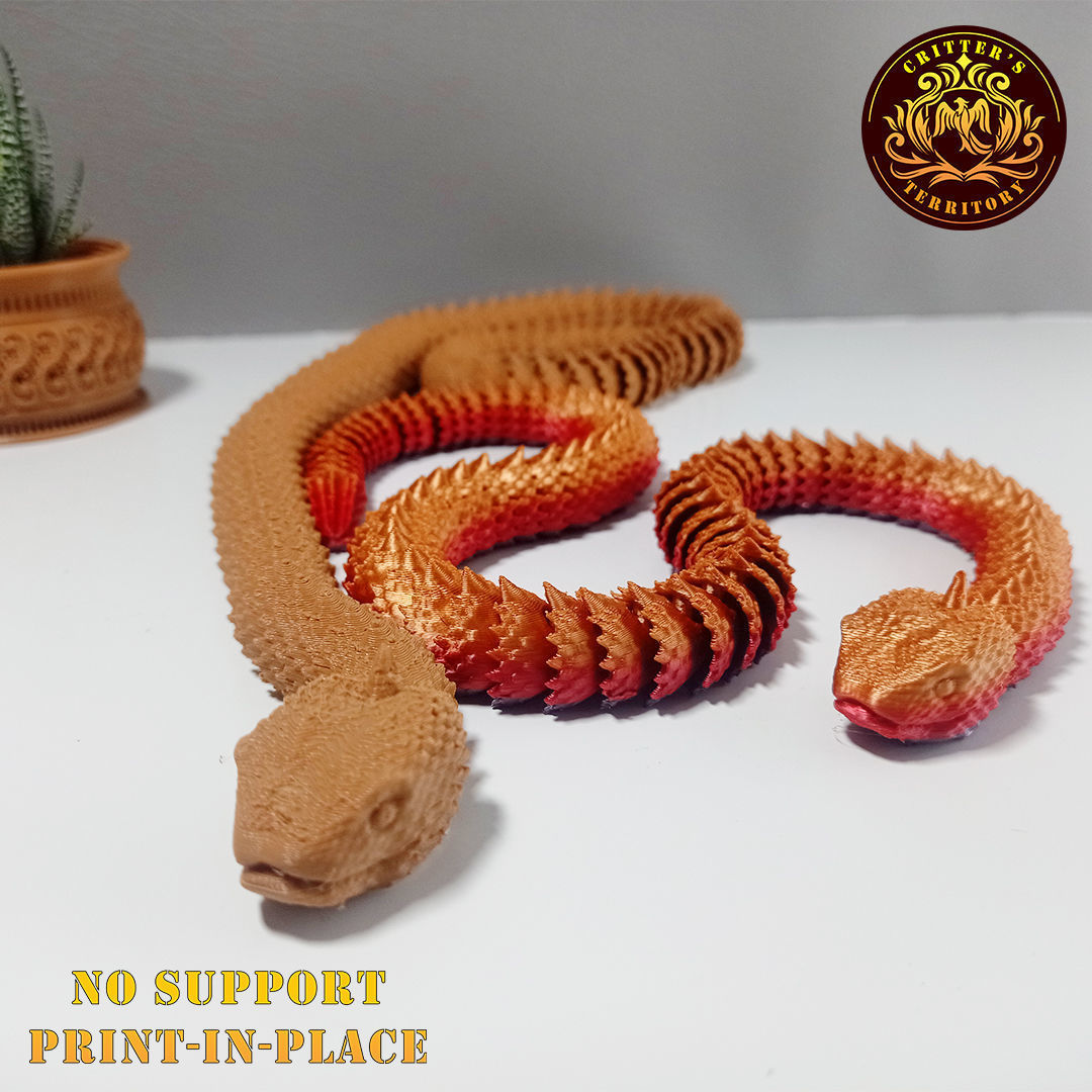 ARTICULATED SPIKY VIPER SNAKE 3D print model_4